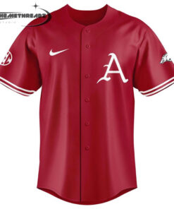 Arkansas Razorbacks New Omahogs Baseball Red Jersey