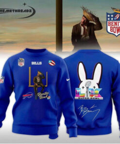 Buffalo Bills Bad Bunny 2026 Super Bowl Lx Halftime Show Blue Hoodie/Tee/Sweatshirt