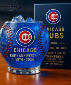 Chicago Cubs 150th Anniversary Whiskey Glass