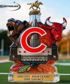 Chicago Sports Teams “One City Four Teams One Legacy” Limited Edition Whiskey Bottle