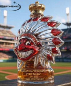 Cleveland Indians Chief Wahoo 124th Anniversary Whiskey Bottle