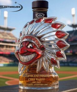Cleveland Indians Chief Wahoo 124th Anniversary Whiskey Bottle