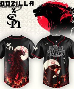 Fukuoka SoftBank Hawks Special Godzilla Minus Zero  Baseball Jersey