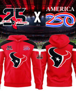 Houston Texans 25 Seasons x America 250 Red Two-Sided Graphic Pullover