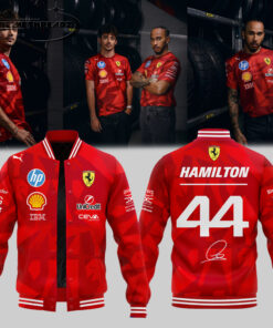 Lewis Hamilton Ferrari Signature 44 Baseball Jacket