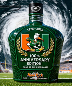 Miami Hurricanes 100th Anniversary “Road of The Hurricanes” Whiskey Bottle