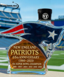 New England Patriots 65th Anniversary Whiskey Bottle
