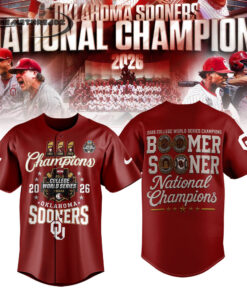 Oklahoma Baseball 2026 National Champions Baseball Jersey