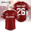 Oklahoma Baseball 2026 National Champions White/Gray Baseball Jersey Oklahoma Baseball 2026 National Champions White/Gray Baseball Jersey