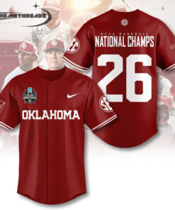 Oklahoma Baseball 2026 National Champions Limited Edition Baseball Jersey