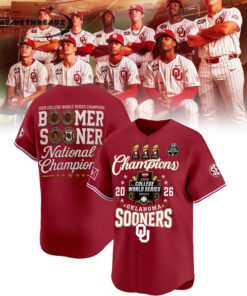 Oklahoma Baseball 2026 National Champions Special Red Baseball Jersey