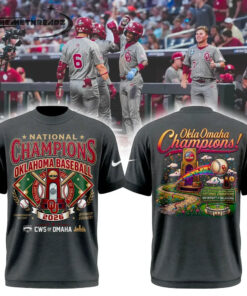 Oklahoma Baseball Champions 2026 Men’s College World Series Gray/Red Tee