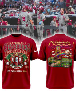 Oklahoma Baseball Champions 2026 Men’s College World Series Gray/Red Tee
