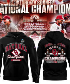 Oklahoma Sooners 2026 NCAA Baseball National Champions Locker Room Hoodie/Tee/Sweatshirt