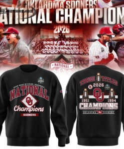 Oklahoma Sooners 2026 NCAA Baseball National Champions Locker Room Hoodie/Tee/Sweatshirt