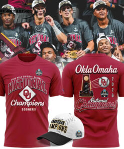 Oklahoma Sooners Crimson 2026 NCAA Baseball National Champions 3D T-shirt