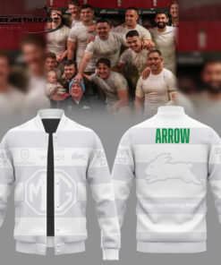 South Sydney Rabbitohs Arrow White 2026 Baseball Jacket South Sydney Rabbitohs Arrow White 2026 Baseball Jacket