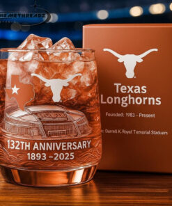 Texas Longhorns 132th Anniversary Whiskey Glass