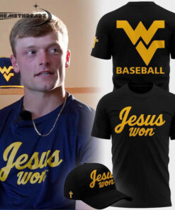 West Virginia Mountaineers 2026 Jesus Won T-Shirt West Virginia Mountaineers 2026 Jesus Won T-Shirt