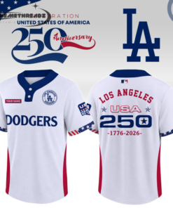 Los Angeles Dodgers 250 Anniversary Two Button Baseball Jersey