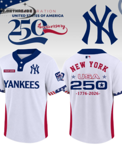 New York Yankees 250 Anniversary Two Button Baseball Jersey