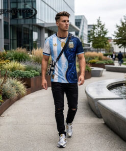 Argentina Messi 10 World Cup 2026 Home Away Mashup Baroque Gold Soccer Jersey