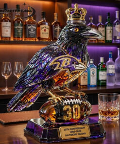 Baltimore Ravens 30th Anniversary Black Rum Collector’s Edition Whiskey Bottle