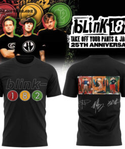 Blink-182 Day Pop-Up 25th album Take Off Your Pants and Jacket Black T-Shirt