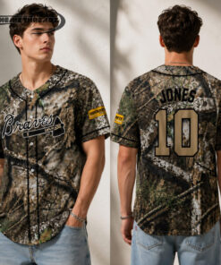 Braves Hunting & Fishing Night Camo Baseball Jersey