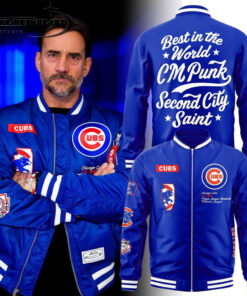 CM Punk Chicago Cubs Bomber Jacket – “Best in the World” Blue Bomber Jacket
