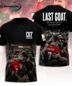 Cristiano Ronaldo CR7 Last GOAT Portugal Soccer Tribute Premium Black 3D T-Shirt