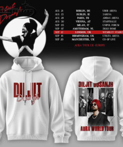 DILJIT DOSANJH Aura World Tour ’26 – Europe & UK Edition Special White Hoodie & Tee