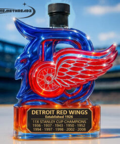 Detroit Red Wings 11x Stanley Cup Champions Whiskey Bottle