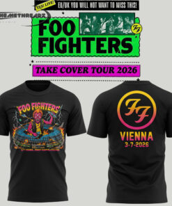 Foo Fighters Take Cover Tour 2026 At Ernst-Happel-Stadion, Vienna Limited Edition Hoodie & Tee