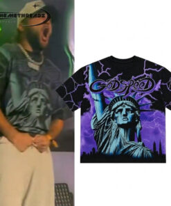 John Harbaughs Godspeed Statue of Liberty Lightning Tee