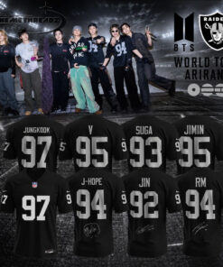 Las Vegas Raiders x BTS World Tour Arirang 2026 Football Jersey Las Vegas Raiders x BTS World Tour Arirang 2026 Football Jersey