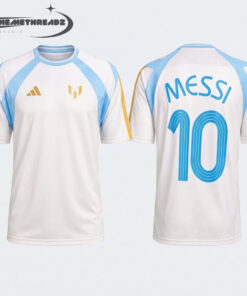 Lionel Messi x House of Tiro White and Sky Blue Number 10 Soccer Jersey