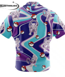 Mewtwo Trippy Pattern Short Sleeve Button Up Hawaiian Shirt