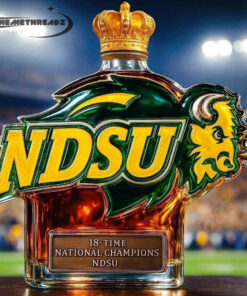 North Dakota State Bison 18-Time National Champion Whiskey Bottle