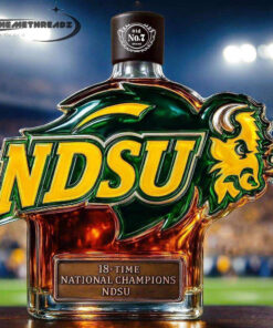 North Dakota State Bison 18-Time National Champion Whiskey Bottle