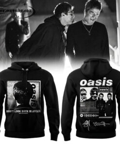 Oasis Don’t Look Back in Anger 30th Signature Limited Special Black Hoodie & Tee