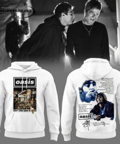 Oasis Don’t Look Back in Anger 30th Signature Limited Special White Hoodie & Tee
