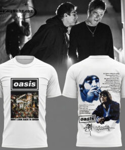 Oasis Don’t Look Back in Anger 30th Signature Limited Special White Hoodie & Tee
