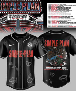 Simple Plan The Bigger Than You Think Tour Premium Baseball Jersey Simple Plan The Bigger Than You Think Tour Premium Baseball Jersey