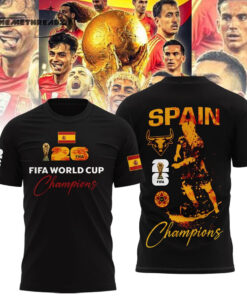 Spain National Football Team 2026 World Cup Champions Black Shirt