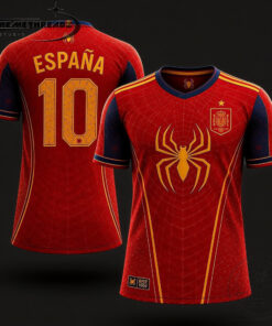 Spain x Spider-Man Marvel FIFA World Cup 2026 Personalized Soccer Jersey