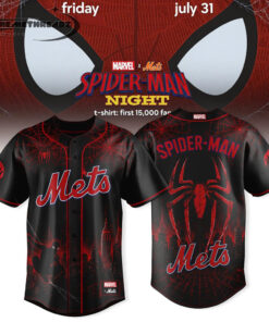 Spider Man X New York Mets Night Game Baseball Jersey