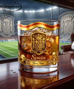 World Cup 2026 Spain National Soccer Team Crest Personalized Whiskey Glass World Cup 2026 Spain National Soccer Team Crest Personalized Whiskey Glass