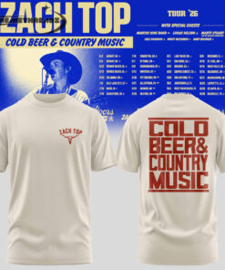Zach Top – Cold Beer & Country Music Tour ’26 Tshirt