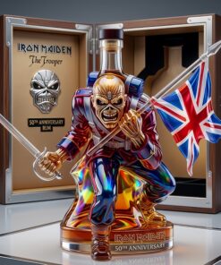 Iron Maiden 50th Anniversary Black Rum Collector’s Edition Whiskey Bottle